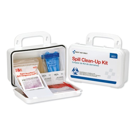 First Aid Only Spill Clean Up Kit, 8 in L, 5 in W, White 6021